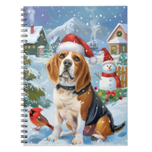 Beagle Dog Winter Wonderland Kerstvreugde Notitieboek