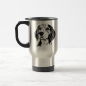 Beagle Dog Zwart-wit Omtrek Silhouet Reisbeker (Links)
