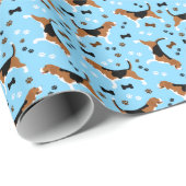 Beagle Dogs Beagles Blue Cadeaupapier (Rol Hoek)