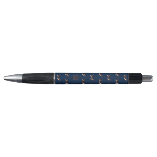 Beagle Dogs Pattern Monogrammed Pen (Voorkant)