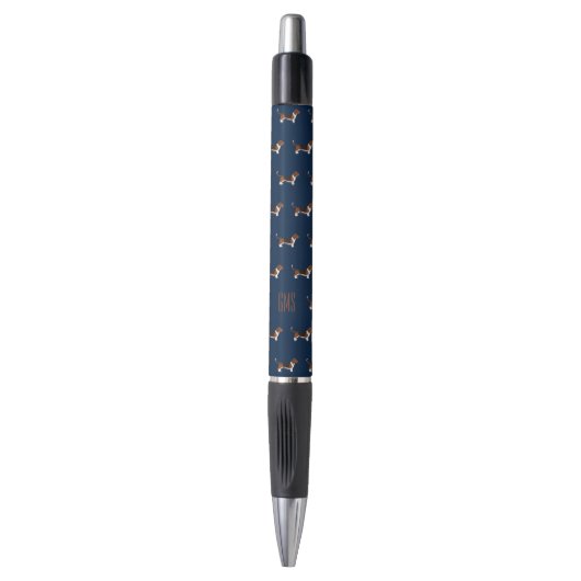 Beagle Dogs Pattern Monogrammed Pen (Voorkant Verticaal)