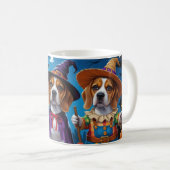 Beagle Dogs Pumpkin Halloween Grappig Koffiemok (Voorkant rechts)