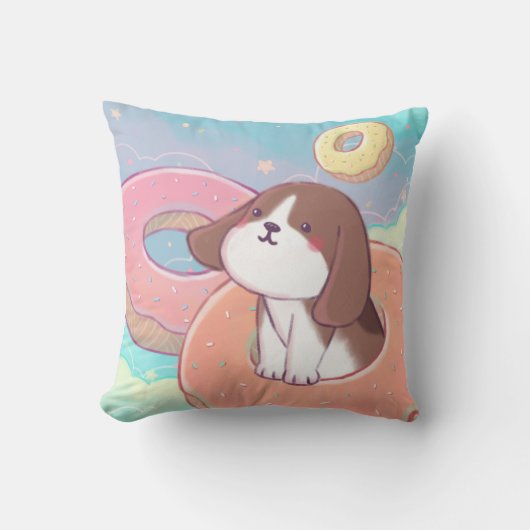 Beagle & Donuts Kussen (Voorkant)