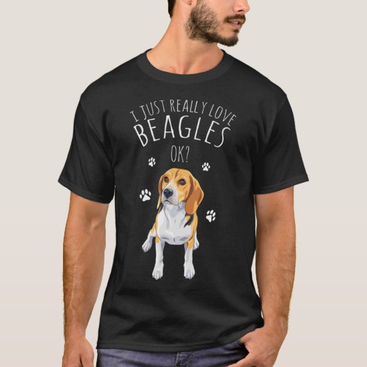 Beagle eigenaar gewoon echt houden van Beagle hond T-shirt (Voorkant)