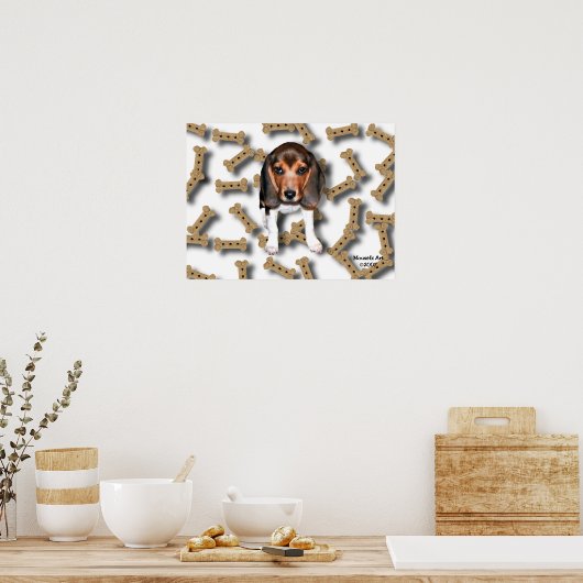 Beagle en Dog Biscuits Poster (Keuken)
