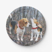 Beagle en vriend in Bossen Papier Bord (Voorkant)