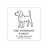 Beagle familienaam retouradres 	rubberstempel (Afrduk)
