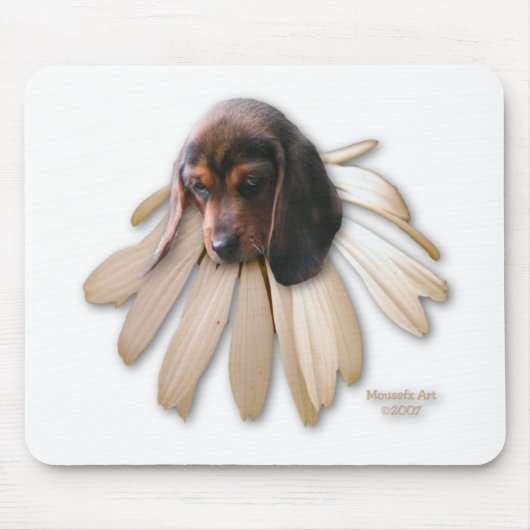 Beagle Flower Mousepad Muismat (Voorkant)