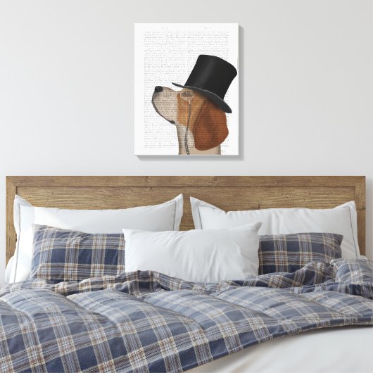 Beagle, Formele hond en Pet Canvas Afdruk (Insitu (Slaapkamer))