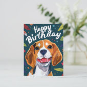 Beagle Gefeliciteerd  Briefkaart (Staand voorkant)