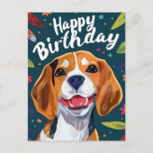 Beagle Gefeliciteerd  Briefkaart (Voorkant)
