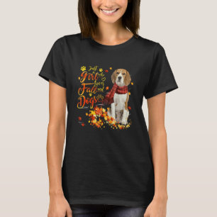 Beagle gewoon een meisje dat houdt van Herfst en h T-shirt