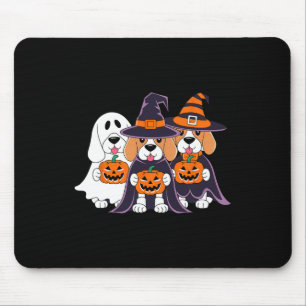 Beagle Ghost Pumpkin Halloween Ontwerp voor Honden Muismat