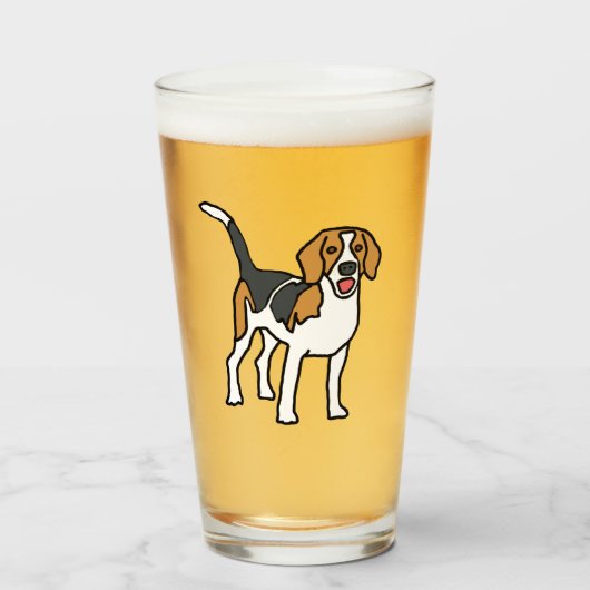 Beagle Glas (Voorkant gevuld)