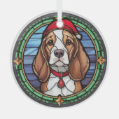 Beagle Glas in lood Kerst Glas Ornament (Voorkant)