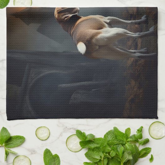 Beagle Halloween eng Theedoek (Gevouwen)