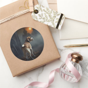 Beagle Halloween Griezelen Ronde Sticker
