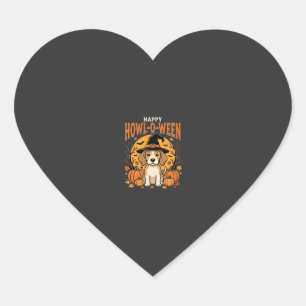 Beagle Halloween Howl-O-Ween Hond Pompoen Ontwerp_ Hart Sticker