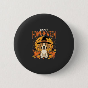 Beagle Halloween Howl-O-Ween Hond Pompoen Ontwerp_ Ronde Button 5,7 Cm
