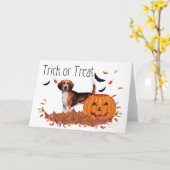 Beagle Halloween Kaart (Gele Bloem)
