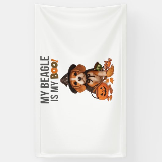 Beagle Halloween Kostuum Mijn Beagle is mijn Boo D Spandoek (Verticaal)