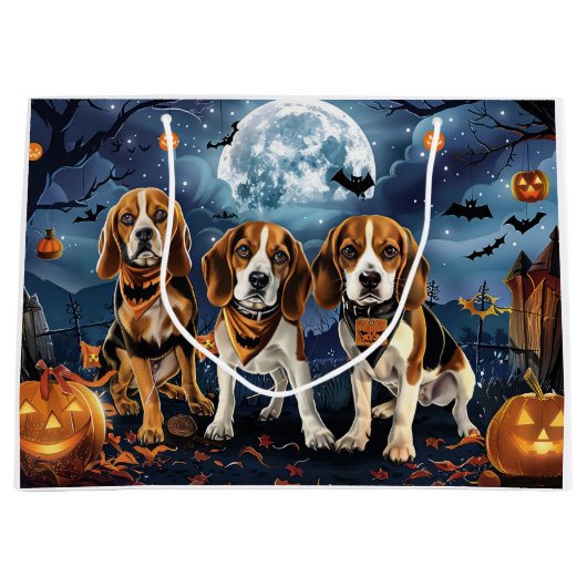 Beagle Halloween Spooky Groot Cadeauzakje (Voorkant)