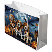 Beagle Halloween Spooky Groot Cadeauzakje (Achterkant Gekanteld)
