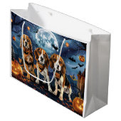Beagle Halloween Spooky Groot Cadeauzakje (Voorkant Gekanteld)