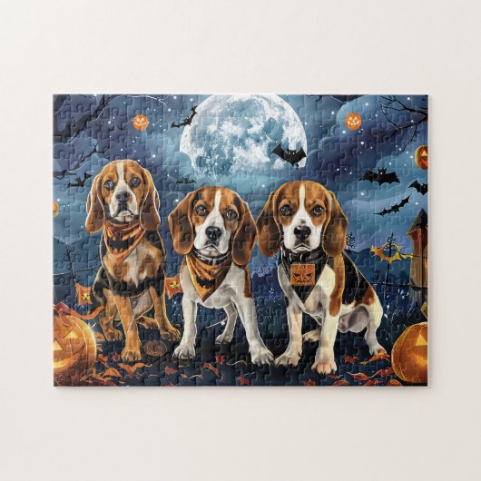 Beagle Halloween Spooky Legpuzzel (Horizontaal)