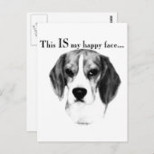 Beagle Happy Face Briefkaart (Voorkant / Achterkant)