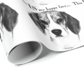 Beagle Happy Face; Happy Beagle; Grumpy Beagle Cadeaupapier (Rol Hoek)