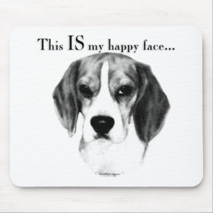Beagle Happy Face; Happy Beagle; Grumpy Beagle Muismat