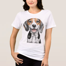 Beagle Happy Face hond Tri-Blend Shirt