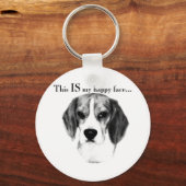 Beagle Happy Face Sleutelhanger (Voorkant)