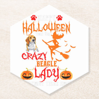 Beagle Happy Halloween Crazy Beagle Lady Kartonnen Onderzetters