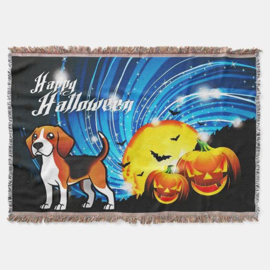 Beagle Happy Halloween Deken (Voorkant)