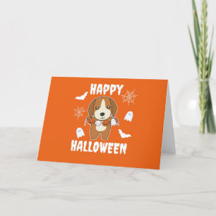 Beagle Happy Halloween honden kostuum Feestdagen Kaart