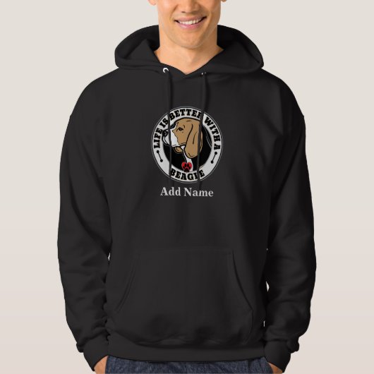Beagle - het persoonlijke leven is beter met een b hoodie (Voorkant)