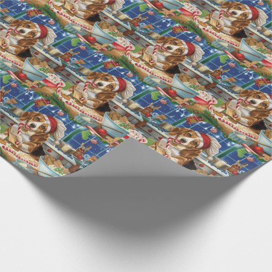 Beagle Holiday Baking: Feestelijke Kerst Cadeaupapier (Hoek)