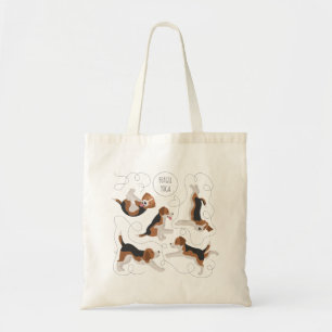 Beagle hond doet yoga Canvas tas