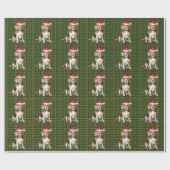 Beagle Hond en Green Plaid Kerstmis Cadeaupapier (Vlak)