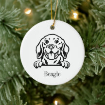 Beagle hond Gepersonaliseerde huisdier ornament, C