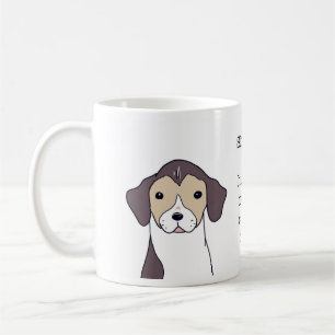 Beagle-hond grappige koffie citaat illustratie koffiemok