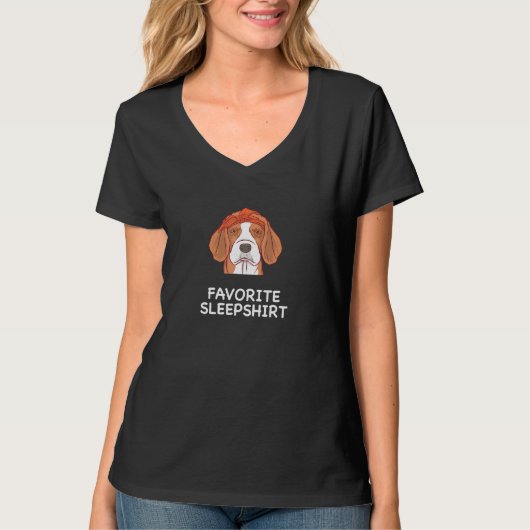 Beagle Hond Honden Nap Slapen Slaap Pyjama Pyjama T-shirt (Voorkant)