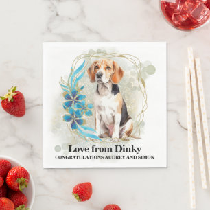 Beagle-hond Huwelijksservetten Met Foto Van Honden Servet