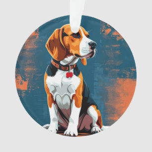 Beagle-hond in abstracte achtergrond ornament