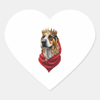Beagle hond in een kroon hart sticker
