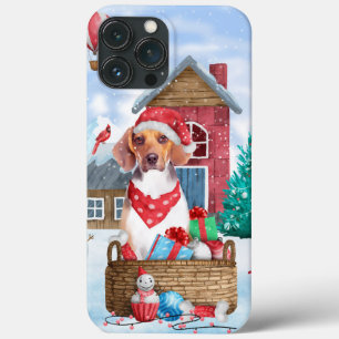 Beagle-hond in sneeuw Kerstmis Hondenhok iPhone 13 Pro Max Hoesje