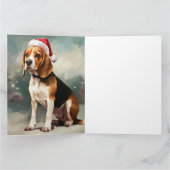 Beagle Hond in Sneeuw Kerstmis Kaart (Binnen)