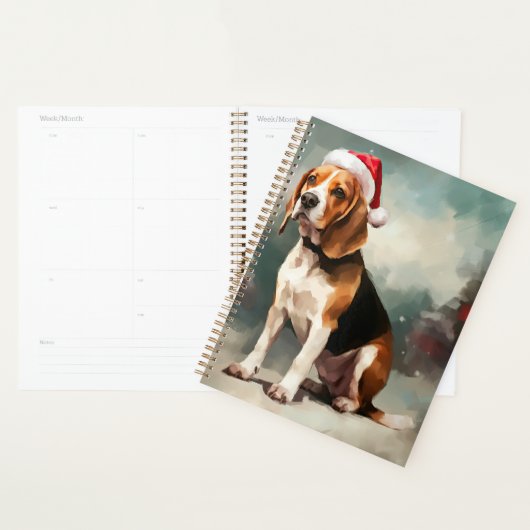 Beagle Hond in Sneeuw Kerstmis Planner (Display)